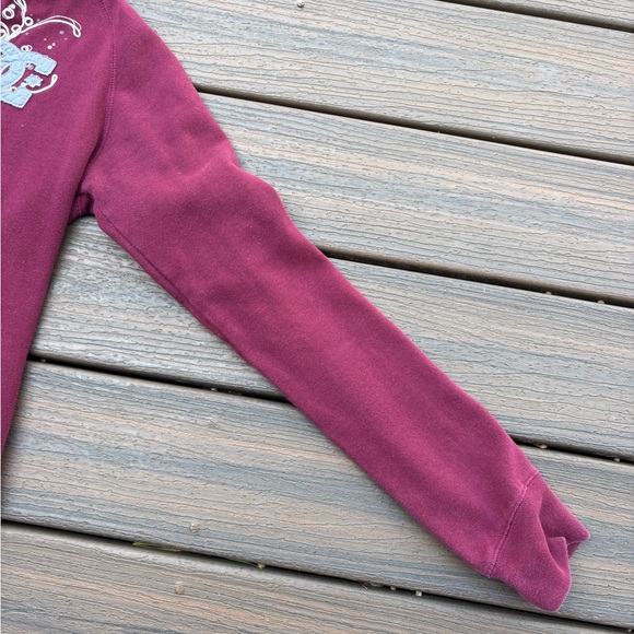 Vintage Y2K DC Shoes Hoodie Sweatshirt Maroon Women’s L - Picture 5 of 11